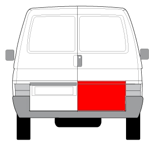 Panou pentru reparatie Usa spate dreapta partea inferioara inaltime 430mm VW TRANSPORTER intre 1990-2003 [2]