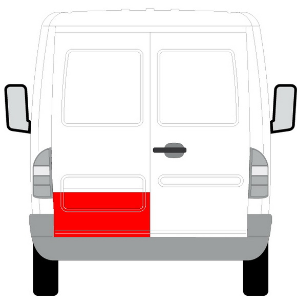 Panou pentru reparatie Usa spate stanga partea inferioara inaltime 200mm MERCEDES SPRINTER; VW LT intre 1995-2006 [2]