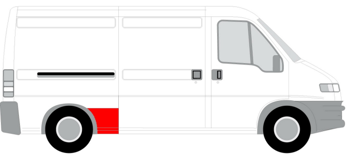 Panou reparatie aripa Spate Dreapta inainte de roata, model mediu / lung potrivit CITROEN JUMPER I; FIAT DUCATO; PEUGEOT BOXER -12.06 [2]
