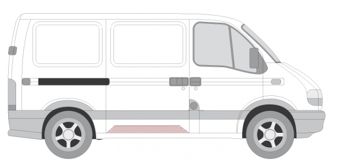 Panou reparatie usa culisanta NISSAN INTERSTAR; OPEL MOVANO; RENAULT MASTER intre 1998-2010 [2]
