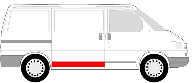 Panou reparatie usa culisanta partea inferioara, lungime 220mm VW TRANSPORTER intre 1990-2003 [2]