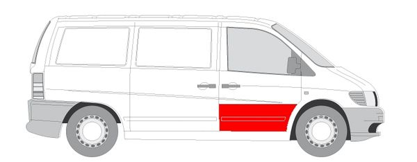 Panou reparatie usa Fata Dreapta (Copertă, partea inferioara, inaltime 220mm) potrivit MERCEDES V (638/2), VITO (W638) 02.96-01.03 [2]