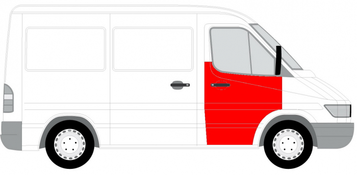 Panou reparatie usa Fata Dreapta (strat, la geam) potrivit MERCEDES SPRINTER 2-T (B901, B902), SPRINTER 3-T (B903), SPRINTER 4-T (B904), SPRINTER 5-T (B905) 1995-2006 [2]
