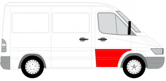 Panou reparatie usa Fata Dreapta (strat, partea inferioara, inaltime 640mm) potrivit MERCEDES SPRINTER 2-T (B901, B902), SPRINTER 3-T (B903), SPRINTER 4-T (B904) 1995-2006 [2]