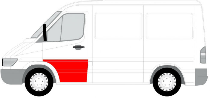 Panou reparatie usa Fata Stanga (strat, partea inferioara, inaltime 640mm) potrivit MERCEDES SPRINTER 2-T (B901, B902), SPRINTER 3-T (B903), SPRINTER 4-T (B904) 1995-2006 [2]