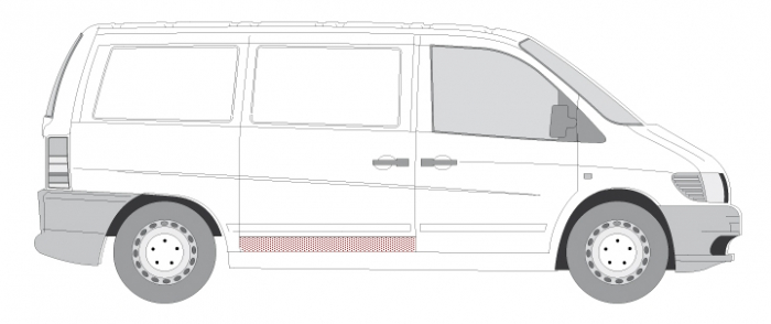 Panou reparatie usa Spate (conducta, usa culisanta, inaltime 120mm) potrivit MERCEDES V (638/2), VITO (W638) 02.96-01.03 [2]
