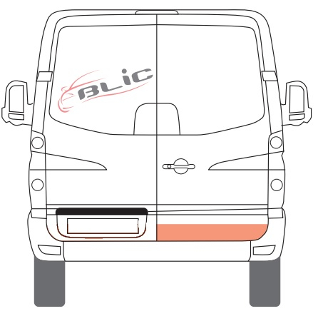 Panou reparatie usa Spate Dreapta potrivit MERCEDES SPRINTER 3,5-T (B906), SPRINTER 3-T (B906), SPRINTER 4,6-T (B906), SPRINTER 5-T (B906); VW CRAFTER 30-35, CRAFTER 30-50 dupa 2006 [2]