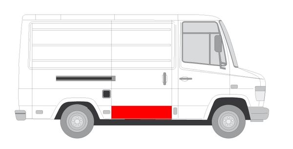 Panou reparatie usa Spate partea inferioara, usa culisanta potrivit MERCEDES VARIO, VARIO B667, B670, B668, VARIO B670, VARIO B670, B668, B667 dupa 1996 [2]