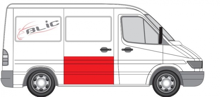 Panou reparatie usa Spate (strat, partea inferioara, usa culisanta, inaltime 660mm) potrivit MERCEDES SPRINTER 2-T (B901, B902), SPRINTER 3-T (B903), SPRINTER 4-T (B904) 02.95-05.06 [2]