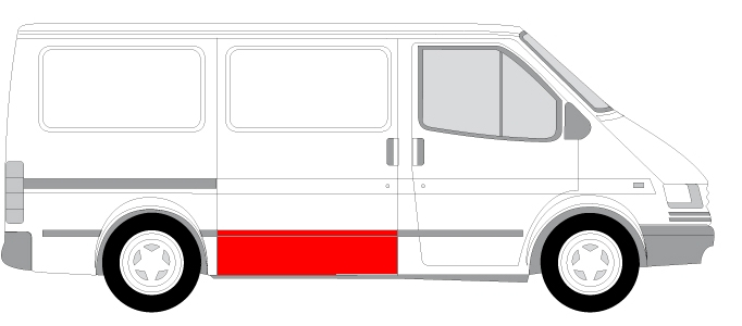 Panou reparatie usa Spate/Usa glisanta partea inferioara, la prima coasta potrivit FORD TRANSIT, TRANSIT TOURNEO 09.85-12.00 [2]