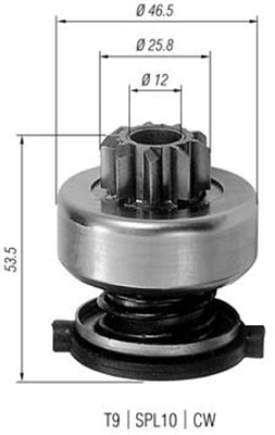 Pinion electromotor potrivit ALFA ROMEO 145, 146, 33, ARNA; AUDI 80 B3; CHEVROLET ZAFIRA; OPEL ASCONA C, ASTRA F, ASTRA G, CALIBRA A, FRONTERA A 1.0-2.3 11.82-07.14 [3]