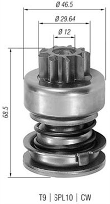 Pinion electromotor potrivit BMW 1502-2002 (E10), 2000 (120), 2500-3.3 (E3), 2.5-3.2 (E9), 3 (E21), 5 (E12), 7 (E23) 2.0-3.0 1965-1982 [2]