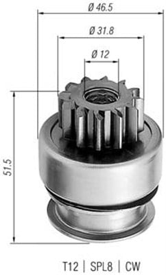 Pinion electromotor potrivit CITROEN BERLINGO, BERLINGO MULTISPACE, BERLINGO MINIVAN, C1, C2, C3 I, C3 PLURIEL, C4, C4 I, C5 II, C5 III, JUMPY II, NEMO MINIVAN 1.4D-2.2D 06.01-