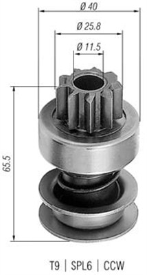 Pinion electromotor potrivit FIAT 126 0.6 0.65 0.7 09.72-09.00