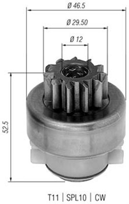 Pinion electromotor potrivit FIAT TEMPRA, TIPO 2.0 03.90-04.95