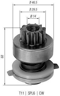 Pinion electromotor potrivit LADA 1200-1500 1.3 01.81-12.82