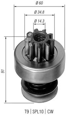 Pinion electromotor potrivit MERCEDES LP, NG, O 309, UNIMOG, 60, 70, 700, 800, 900 09.63-12.91 [3]