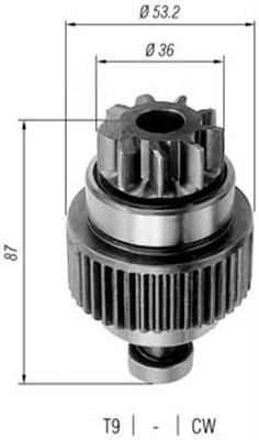 Pinion electromotor potrivit NISSAN albastruBIRD, CHERRY III, LAUREL, PATHFINDER II, PATROL GR V, PATROL III 2, PICK UP, SUNNY I, SUNNY II, TERRANO I, TERRANO II 1.7D-3.0D 01.80-