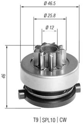 Pinion electromotor potrivit RENAULT CLIO I, CLIO II, KANGOO, KANGOO EXPRESS, TWINGO I 1.2 dupa 1996 [2]