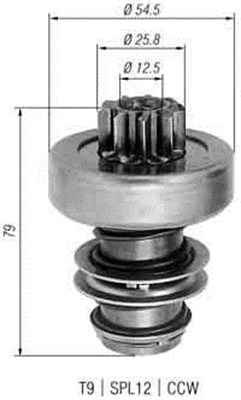 Pinion electromotor potrivit SKODA FELICIA I 1.3 1.6 10.94-03.98