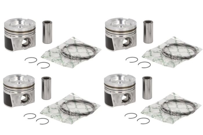 Piston 77 (STD, cu inele, 4 buc) potrivit Hyundai I30, I40 I, I40 I CW, Kona, Tucson; Kia Ceed, Cerato IV, Optima, Proceed, Sportage IV, Sportage V, Stonic, Xceed 1.6D/1.6DH dupa 2017 - diametru 77 mm [1]