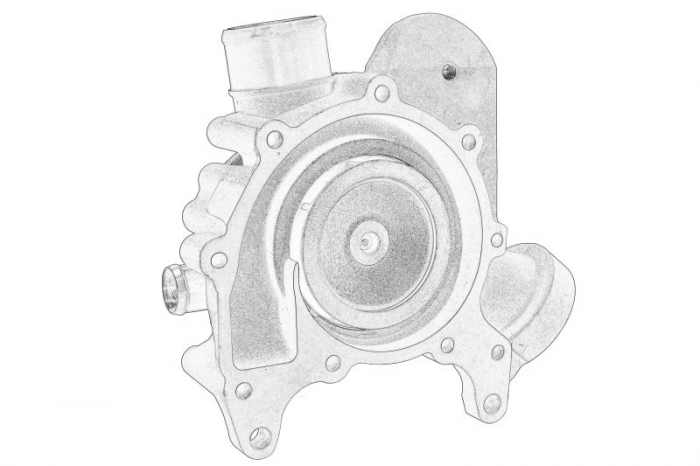 Pompa apa (cu rulment: 111mm) potrivit RVI MIDLUM, PREMIUM 2; VOLVO 8700, B7, FE, FE II, FL II D7E240-DXi7 01.98-