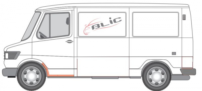 Prag auto Fata Stanga (intarire in trepte) potrivit MERCEDES T1 (601), T1 (601, 611), T1 (602), T1 (B601), T1 (B602), T1/TN -02.96 [2]
