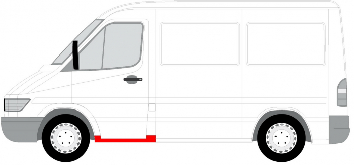 Prag lateral fata stanga potrivit MERCEDES SPRINTER; VW LT 1995-2006 [2]