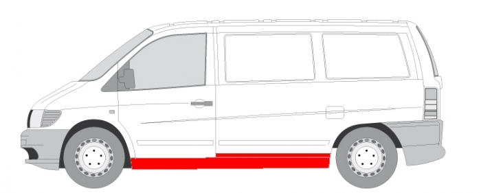 Prag lateral stanga full lateral lungime MERCEDES V 638/2, VITO 638 intre 1996-2004 [3]