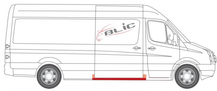 Prag lateral usa culisanta dreapta varianta lunga, MERCEDES SPRINTER 3,5-T 906, SPRINTER 3-T 906, SPRINTER 4,6-T 906, SPRINTER 5-T 906; VW CRAFTER 30-35, CRAFTER 30-50 intre 2006-2013 [2]