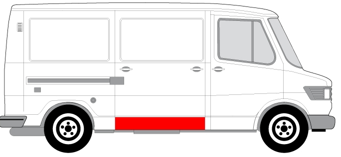 Prag panou reparatie lateral spate dreapta MERCEDES T1 / T2 601, 602 intre 1977-1996 [2]