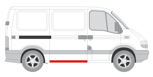 Prag usa potrivit NISSAN INTERSTAR; OPEL Movano; RENAULT MASTER II 1998-2010 - culisanta dreapta lungime 130cm [2]
