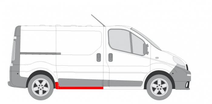 Prag usa potrivit NISSAN PRIMASTAR; OPEL VIVARO A; RENAULT TRAFIC II dupa 2001 - culisanta dreapta [2]