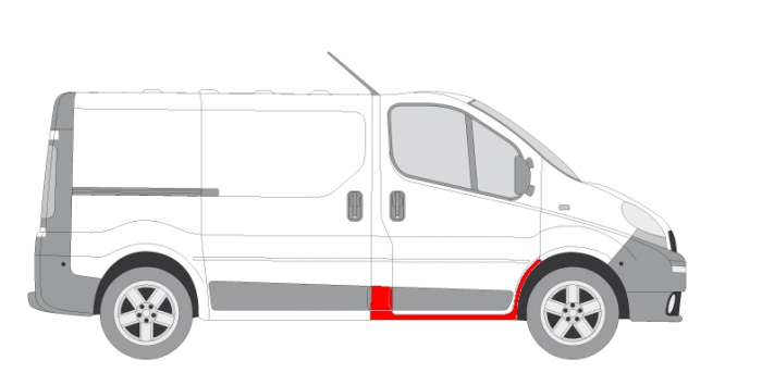 Prag usa fata dreapta potrivit NISSAN PRIMASTAR; OPEL VIVARO A; RENAULT TRAFIC II dupa 2001 - reparatie arc aripa si otelp [2]