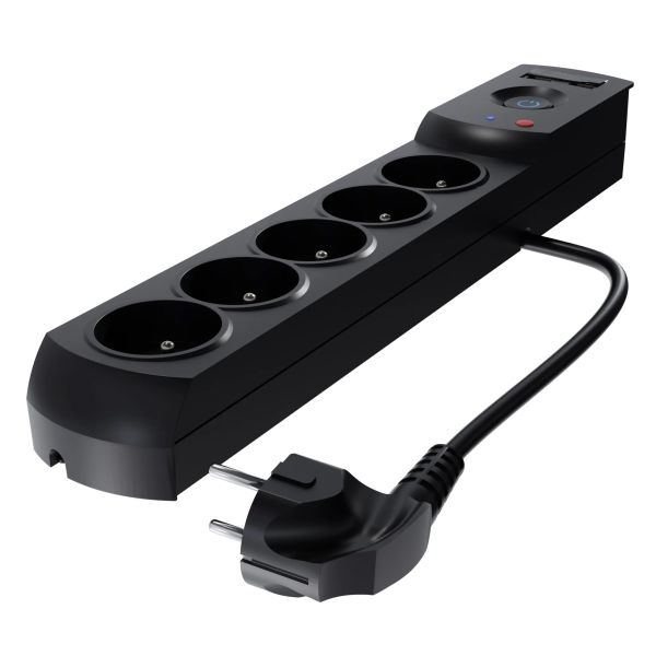 Prelungitor electric 5m, 230V, 3x1mm², numar prize 230V x 5buc. E / USB 2.0, IP20 [2]