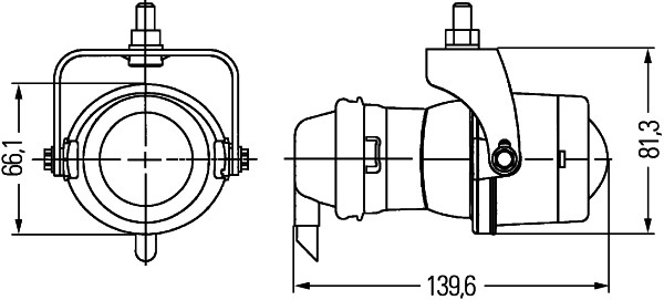 Proiector ceata Dreapta/Stanga; MICRO DE (H3, 66,1x81,3mm) 12V [3]