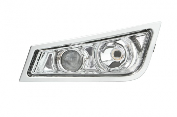 Proiector ceata Stanga (H3, cu un halogen pe distante lungi; rama de argint) potrivit VOLVO FH, FH16, FM, FM II 09.05-