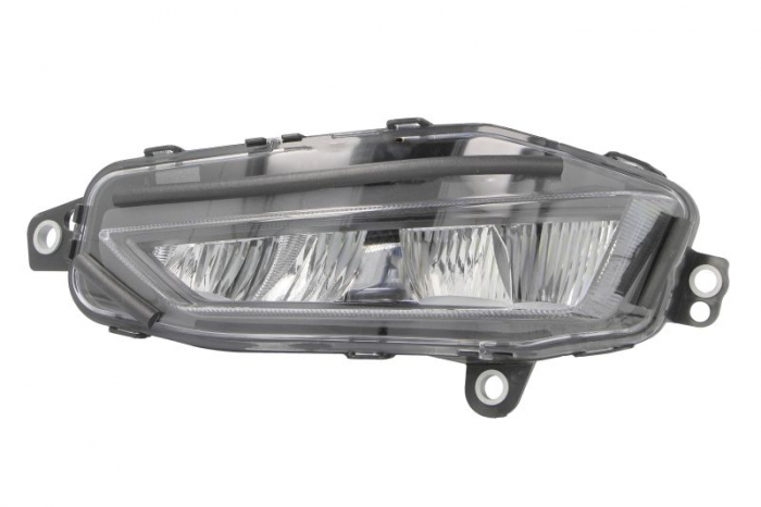 Proiector ceata stanga (LED, negru; cu iluminare curba) 24V potrivit VOLVO FH III 02.20-