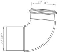 Racord evacuare (diametru:126mm 127mm, lungime:265mm) potrivit VOLVO