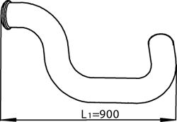 Racord evacuare (lungime:950mm) potrivit VOLVO EURO 5 potrivit VOLVO FH D13A440-D13B440 09.05-