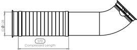 Racord evacuare (diametru:128mm, lungime:270 670mm) EURO 4 potrivit DAF CF 85, XF 105 MX265-MX375 10.05-