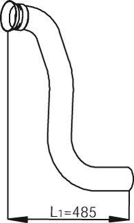 Racord evacuare (diametru:75mm, lungime:485 800mm) potrivit MERCEDES ATEGO, ATEGO 2 OM900.911-OM904.976 01.98-