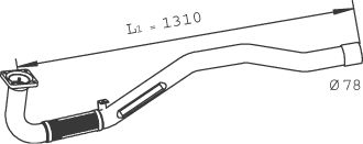 Racord evacuare (diametru:78mm, lungime:1310mm) potrivit IVECO EUROCARGO I-III F4AE0481A-F4AE3481B 09.00-09.15