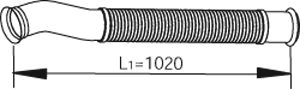 Racord evacuare (lungime:1020mm) EURO 5 potrivit DAF CF 75 PE183C-PR265S 01.01-05.13