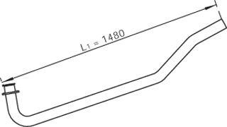 Racord evacuare (lungime:1480mm) potrivit MAN M 2000 L D0824LFL06 D0824LFL09 08.95-
