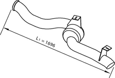 Racord evacuare (lungime:1696mm) potrivit DAF CF 85, XF 105, XF 95 MX265-XE390C 09.02-