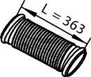 Racord evacuare (lungime:340mm) potrivit RVI KERAX; VOLVO FH, FH16, FM D11B390-DXi13 01.03-