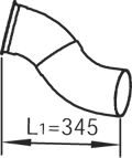 Racord evacuare (lungime:345 370mm) potrivit VOLVO FM12 D12C340-D12D420 08.98-09.05