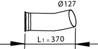 Racord evacuare (lungime:370mm) EURO 3 potrivit VOLVO FH, FH12, FM, FM12, FM9 D12A340-D9B380 08.93-