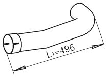 Racord evacuare (lungime:496mm) EURO 4 potrivit MAN TGM I D0836LFL40-D0836LFL55 10.05-03.22